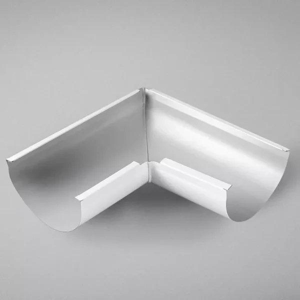 Угол желоба МЕТАЛЛ ПРОФИЛЬ ПРОЕКТ D185 Ral 9003