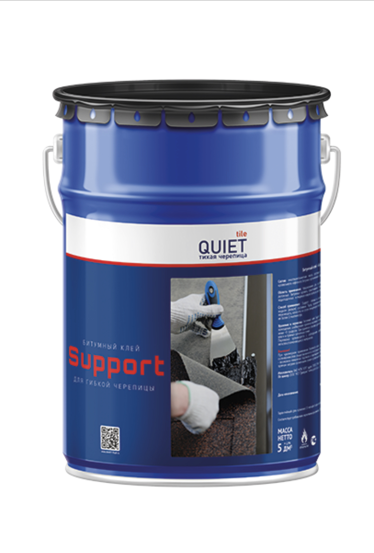 KЛЕЙ БИТУМНЫЙ SUPPORT 0,3л (1/12) «QUIET TILE» 108-41